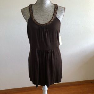 Michael Kors Bronze Beads Sleeveless top
